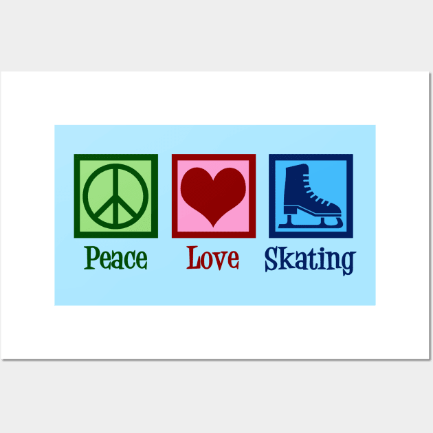 Peace Love Ice Skating Wall Art by epiclovedesigns